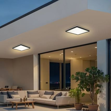 Brilagi - Iluminação de teto para casa de banho LED ULTRA SLIM LED/24W/230V 42x42 cm preto IP54