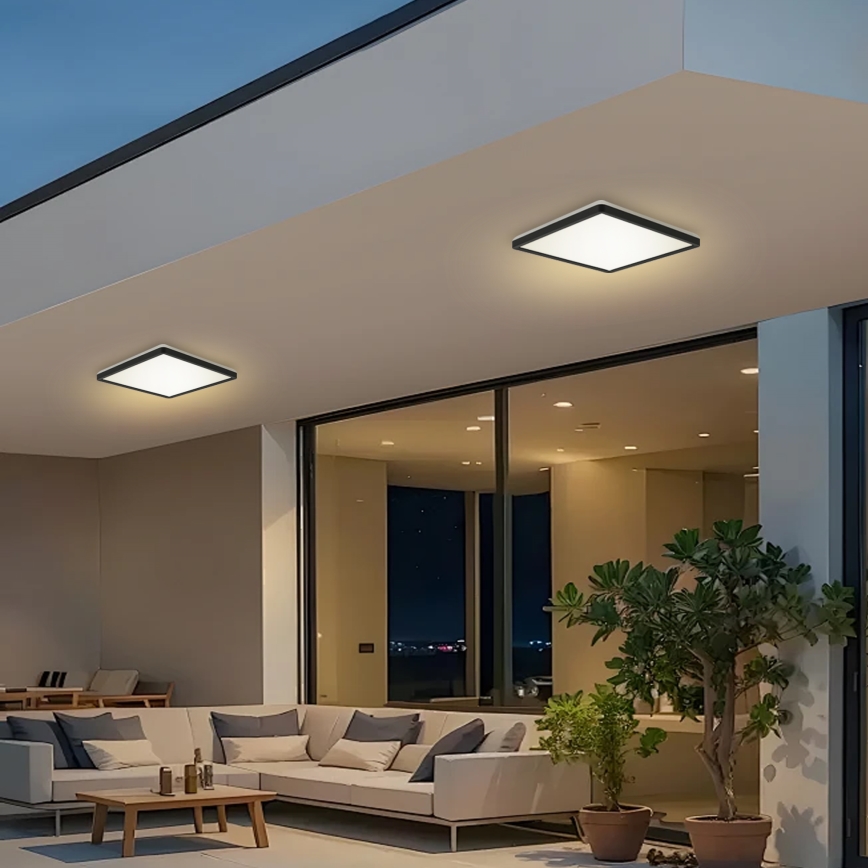 Brilagi - Iluminação de teto para casa de banho LED ULTRA SLIM LED/24W/230V 42x42 cm preto IP54