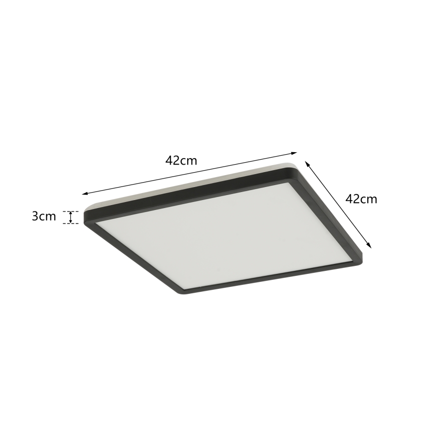 Brilagi - Iluminação de teto para casa de banho LED ULTRA SLIM LED/24W/230V 42x42 cm preto IP54