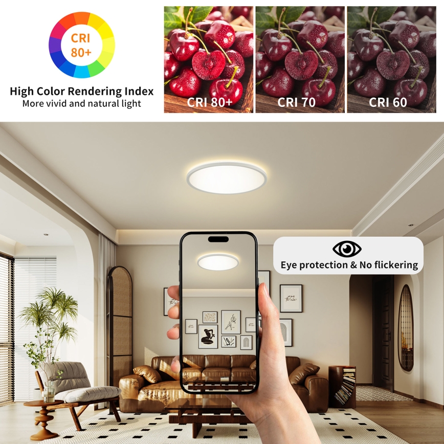 Brilagi - Iluminação de teto para casa de banho LED ULTRA SLIM LED/24W/230V diâmetro 42 cm branco IP54