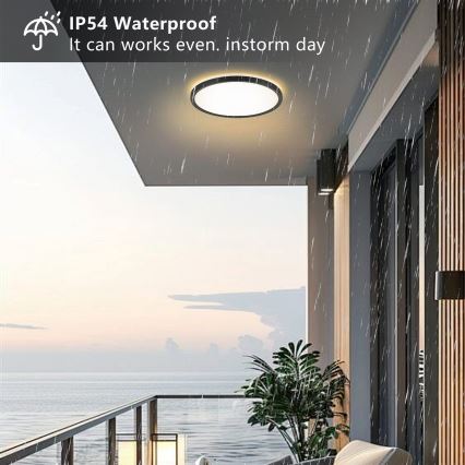 Brilagi - Iluminação de teto para casa de banho LED ULTRA SLIM LED/24W/230V diâmetro 42 cm preto IP54
