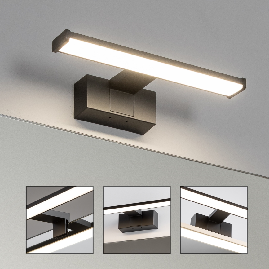 Brilagi - Iluminação LED para espelho de casa de banho 3 em 1 VESTRA LED/6W/230V 30 cm IP44 preta