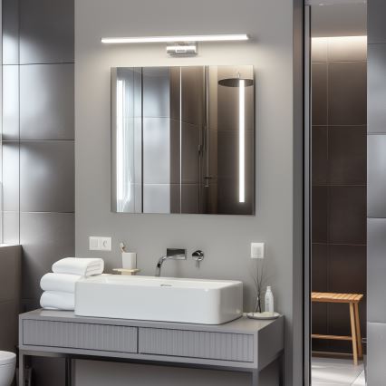 Brilagi - Iluminação de espelho para casa de banho 3 em 1 VESTRA LED/12W/230V 60 cm IP44 cromado brilhante