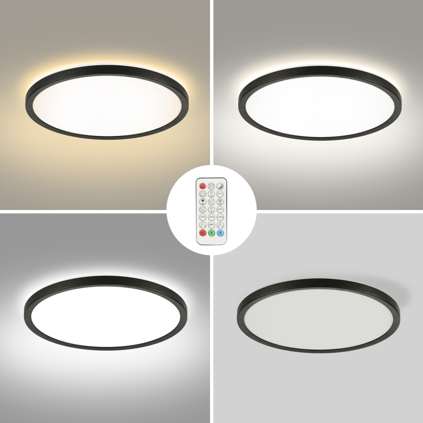 Brilagi - Iluminação de teto LED RGBW com regulação ULTRA SLIM LED/18W/230V 2700-6500K diâmetro 30 cm preto + comando