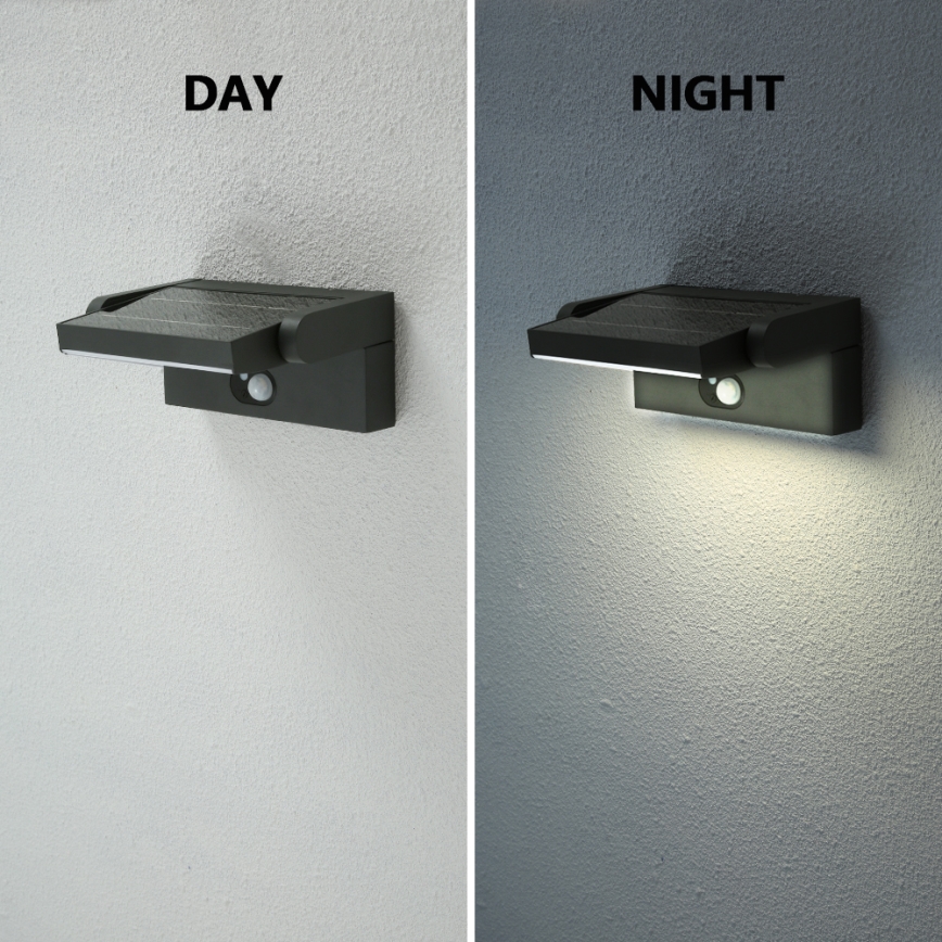 Brilagi - LED Candeeiro de parede solar com sensor de movimento e anoitecer ANKLE LED/3,5W/3,7V 2200 mAh IP54