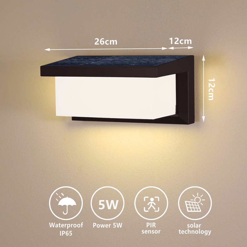 Brilagi - Iluminação solar de parede LED com sensor BRICKY LED/5W/6V IP65