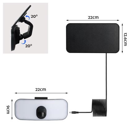 Brilagi - Iluminação solar de parede LED com sensor ROOF LED/13W/5V IP65