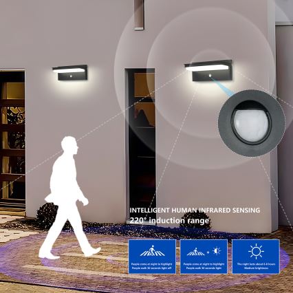 Brilagi - Iluminação solar de parede LED com sensor SOL SENSE LED/10W/3,7V 4000 mAh IP44