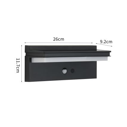 Brilagi - Iluminação solar de parede LED com sensor SOL SENSE LED/10W/3,7V 4000 mAh IP44