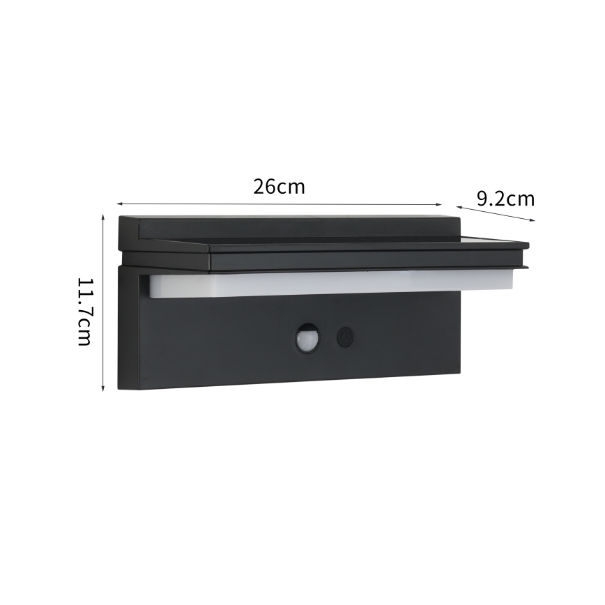 Brilagi - Iluminação solar de parede LED com sensor SOL SENSE LED/10W/3,7V 4000 mAh IP44