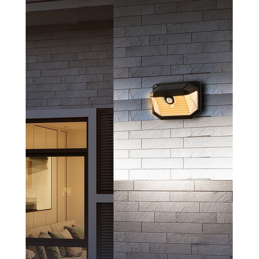 Brilagi - LED Candeeiro de parede solar com sensor de movimento e anoitecer WALLIE LED/4W/5,5V 1200 mAh 3000K IP65