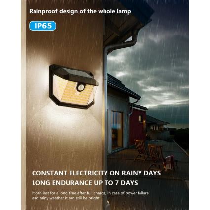 Brilagi - LED Candeeiro de parede solar com sensor de movimento e anoitecer WALLIE LED/4W/5,5V 1200 mAh 3000K IP65