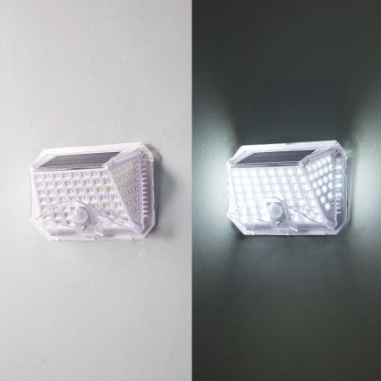 Brilagi - LED Candeeiro de parede solar com sensor de movimento e anoitecer WALLIE LED/4W/5,5V 1200 mAh 6500K IP64 prateado