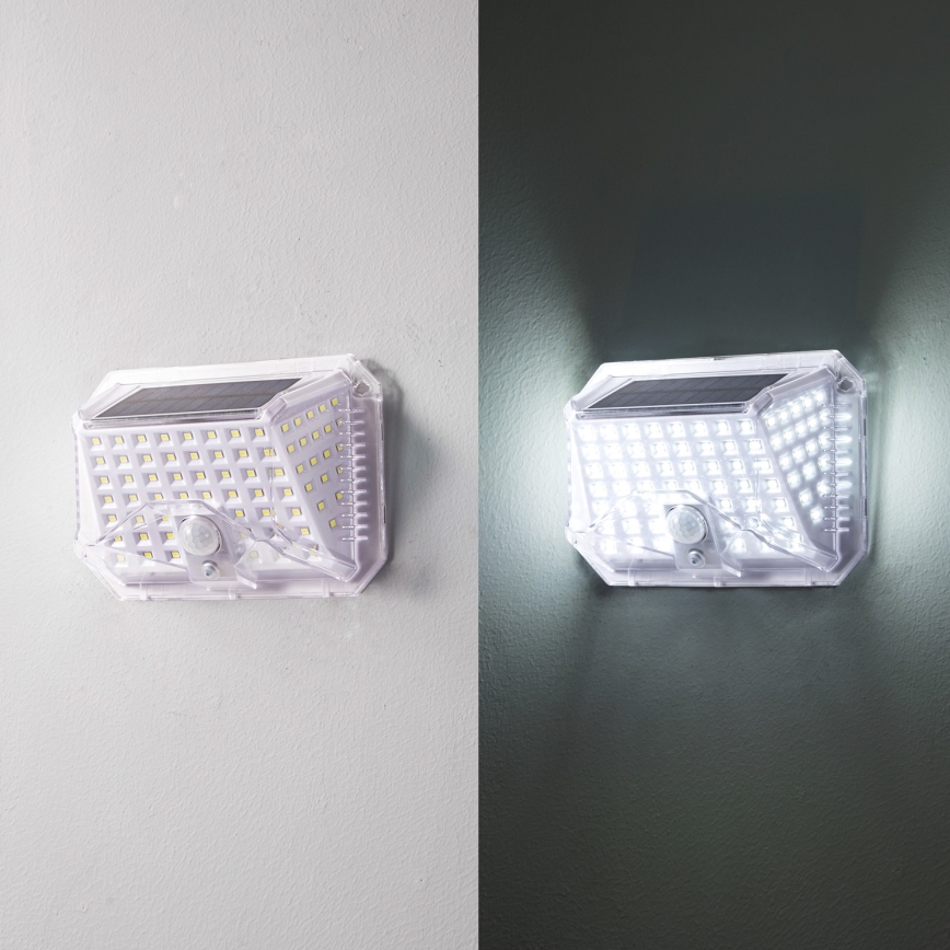 Brilagi - LED Candeeiro de parede solar com sensor de movimento e anoitecer WALLIE LED/4W/5,5V 1200 mAh 6500K IP64 prateado