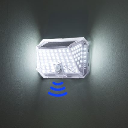 Brilagi - LED Candeeiro de parede solar com sensor de movimento e anoitecer WALLIE LED/4W/5,5V 1200 mAh 6500K IP64 prateado