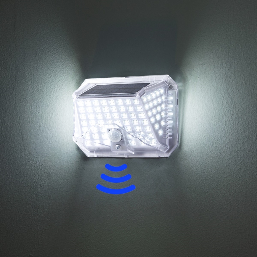 Brilagi - LED Candeeiro de parede solar com sensor de movimento e anoitecer WALLIE LED/4W/5,5V 1200 mAh 6500K IP64 prateado