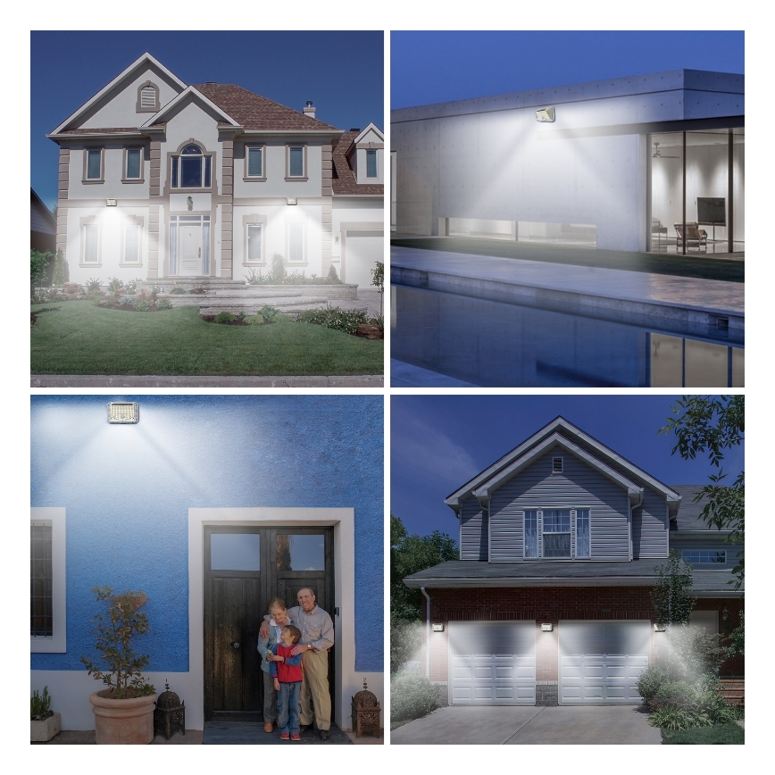Brilagi - LED Candeeiro de parede solar com sensor de movimento e anoitecer WALLIE LED/4W/5,5V 1200 mAh 6500K IP64 prateado