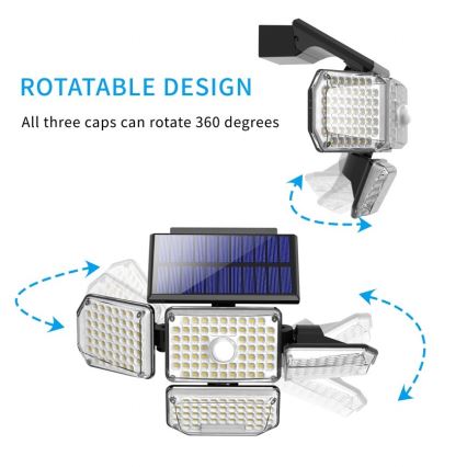 Brilagi - LED Candeeiro de parede solar com sensor de movimento e anoitecer WALLIE LED/5W/5,5V 2400 mAh IP65