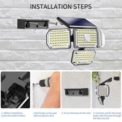 Brilagi - LED Candeeiro de parede solar com sensor de movimento e anoitecer WALLIE LED/5W/5,5V 2400 mAh IP65