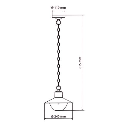 Brilagi - Iluminação suspensa exterior LED VEERLE 1xE27/60W/230V IP44