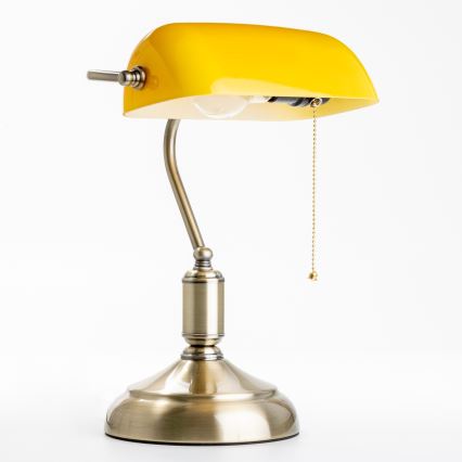Brilagi - Lâmpada de mesa BANK OFFICE 1xE27/60W/230V latão/laranja