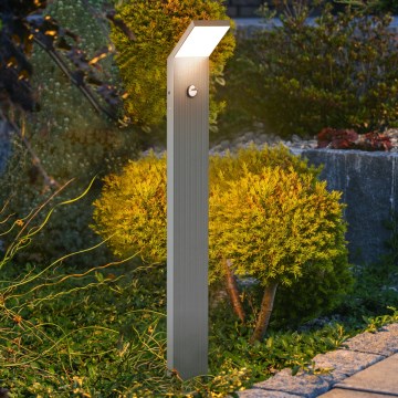 Brilagi - Lâmpada LED de exterior com sensor RIANO LED/8W/230V prateada IP65