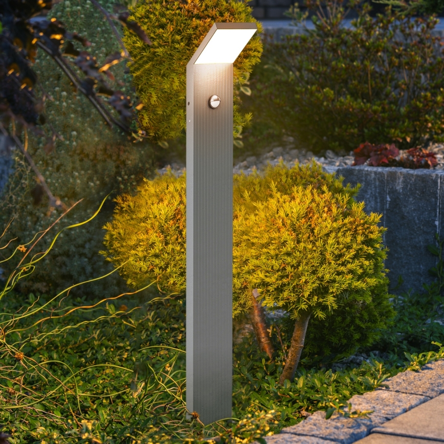 Brilagi - Lâmpada LED de exterior com sensor RIANO LED/8W/230V prateada IP65