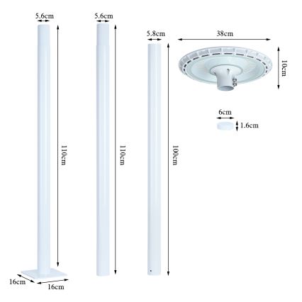Brilagi - Lâmpada de Rua LED URBANSPARK LED/120W/230V branca IP65