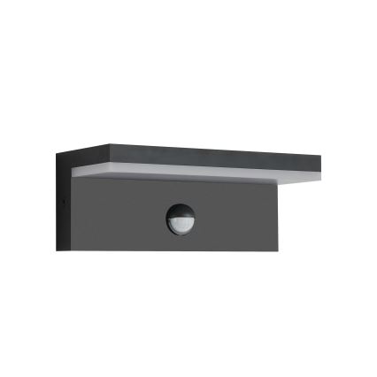 Brilagi - Luminária de parede LED para exterior com sensor TESSI LED/10W/230V preta IP54