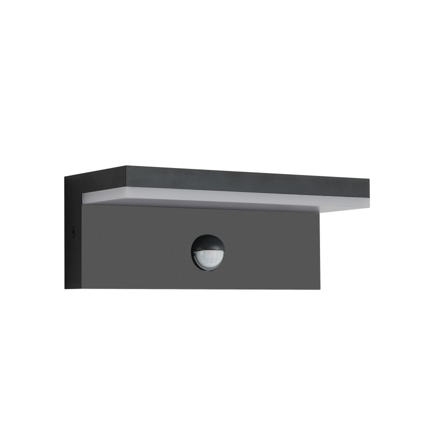 Brilagi - Luminária de parede LED para exterior com sensor TESSI LED/10W/230V preta IP54