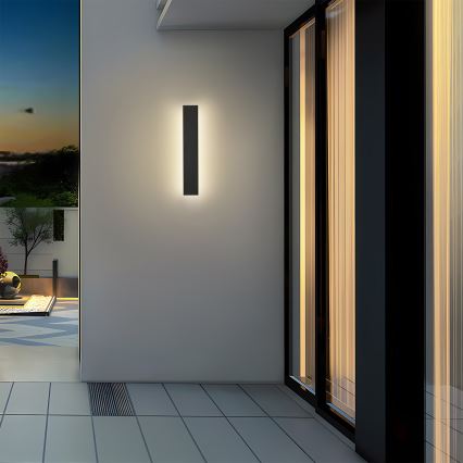 Brilagi - Aplique de Parede LED Exterior LINEAR LED/8W/230V 3000K IP65 30 cm preto CRI 90