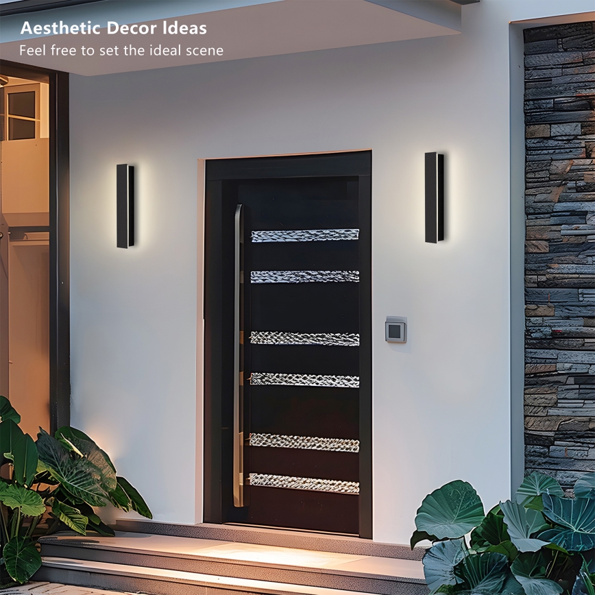 Brilagi - Aplique de Parede LED Exterior LINEAR LED/8W/230V 3000K IP65 30 cm preto CRI 90