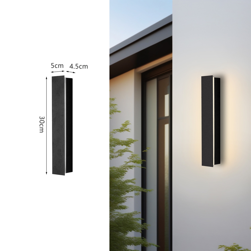 Brilagi - Aplique de Parede LED Exterior LINEAR LED/8W/230V 3000K IP65 30 cm preto CRI 90