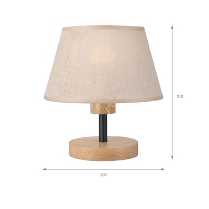 Brilagi - LED Candeeiro de mesa ANTHONY 1xE27/60W/230V carvalho/bege