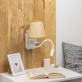 Brilagi - LED Candeeiro de parede flexível NUBILA 1xE27/25W/230V + LED/3W branco/castanho claro