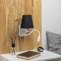 Brilagi - LED Candeeiro de parede flexível NUBILA 1xE27/25W/230V + LED/3W branco/preto