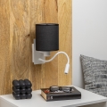 Brilagi - LED Candeeiro de parede flexível NUBILA 1xE27/25W/230V + LED/3W branco/preto