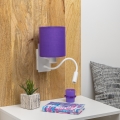 Brilagi - LED Candeeiro de parede flexível NUBILA 1xE27/25W/230V + LED/3W branco/roxo