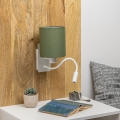 Brilagi - LED Candeeiro de parede flexível NUBILA 1xE27/25W/230V + LED/3W branco/verde