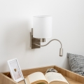 Brilagi - LED Candeeiro de parede flexível NUBILA 1xE27/25W/230V + LED/3W cromado mate/branco