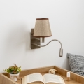 Brilagi - LED Candeeiro de parede flexível NUBILA 1xE27/25W/230V + LED/3W cromado mate/castanho