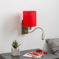 Brilagi - LED Candeeiro de parede flexível NUBILA 1xE27/25W/230V + LED/3W cromado mate/vermelho