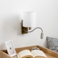 Brilagi - LED Candeeiro de parede flexível NUBILA 1xE27/25W/230V + LED/3W latão/branco