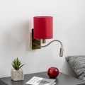 Brilagi - LED Candeeiro de parede flexível NUBILA 1xE27/25W/230V+LED/3W latão/Pompeiano vermelho