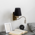 Brilagi - LED Candeeiro de parede flexível NUBILA 1xE27/25W/230V + LED/3W latão/preto