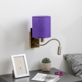 Brilagi - LED Candeeiro de parede flexível NUBILA 1xE27/25W/230V + LED/3W latão/roxo