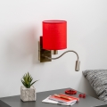 Brilagi - LED Candeeiro de parede flexível NUBILA 1xE27/25W/230V + LED/3W latão/vermelho