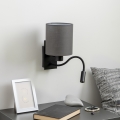 Brilagi - LED Candeeiro de parede flexível NUBILA 1xE27/25W/230V + LED/3W preto/antracite