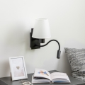Brilagi - LED Candeeiro de parede flexível NUBILA 1xE27/25W/230V + LED/3W preto/branco