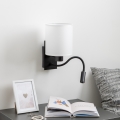 Brilagi - LED Candeeiro de parede flexível NUBILA 1xE27/25W/230V + LED/3W preto/branco